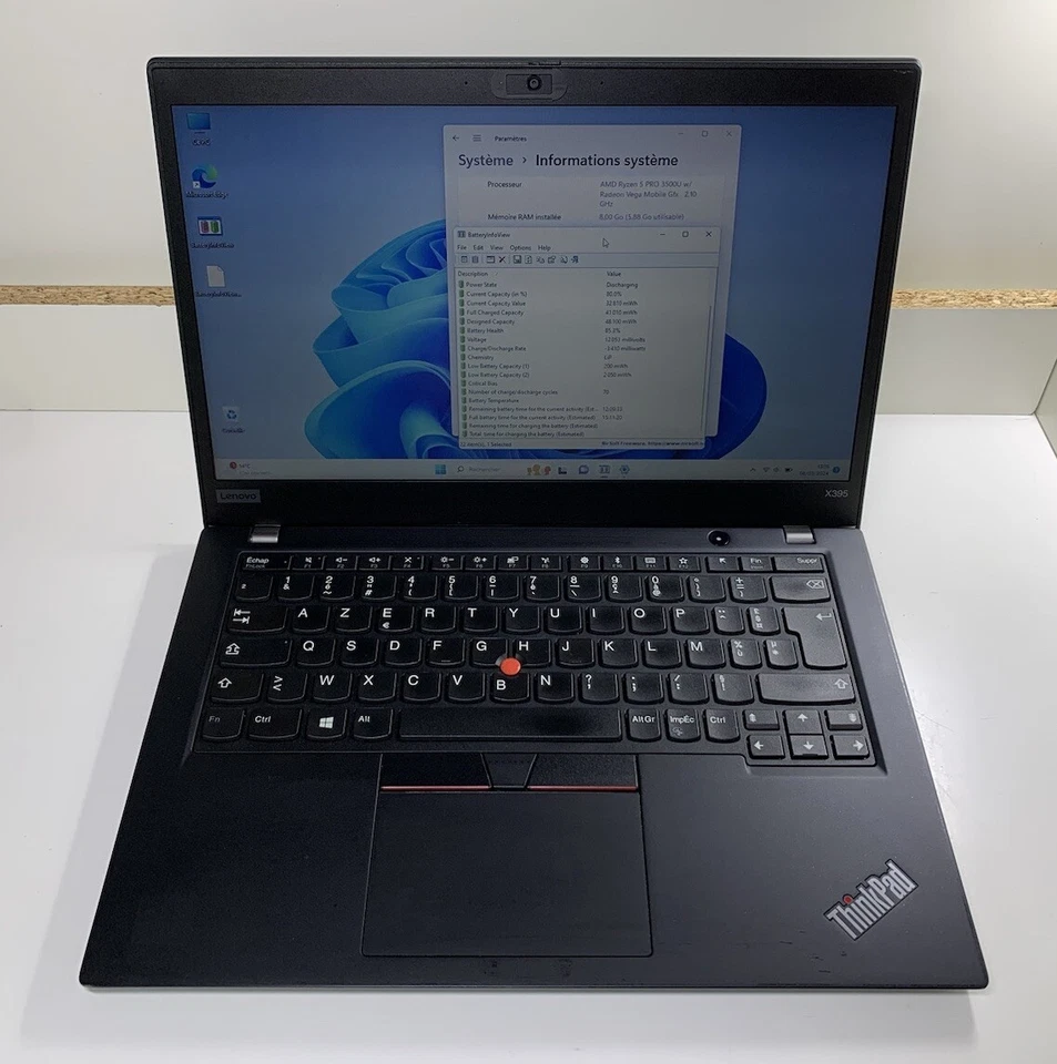 Lenovo ThinkPad X395 · Ryzen 5 PRO 3500U · 8GB · 256GB, photo 2 sur 5