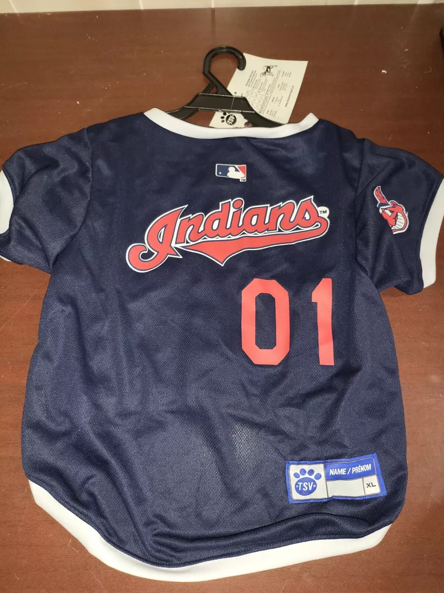 Pet Clothes Dog Shirt Clothing Costume Cleveland Indians Wahoo Size XL MLB