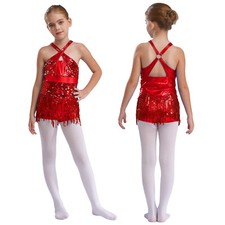 Kids Girls Leotards Sleeveless Bodysuit Performance Jumpsuit Figure Outfit Back