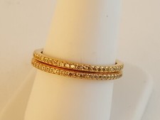 Light green cz sterling silver gold vermeil rings pair sz 10 CZ China