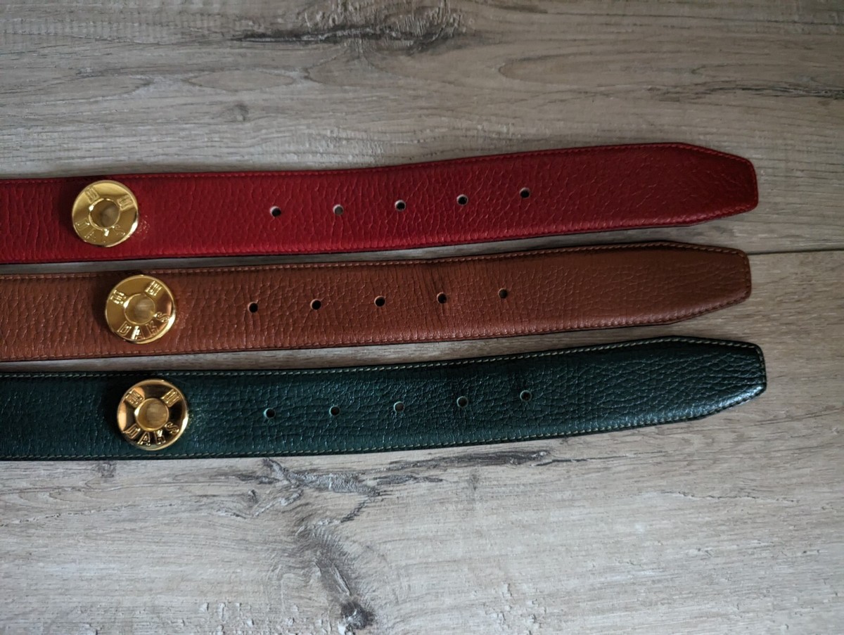 Daks London Leather Belt Womens red brown green Italy size75  display picture 3