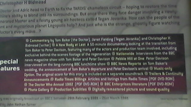 Doctor Who - LOGOPOLIS  (DVD) FRONT COVER - signed autograph by  Janet Fielding - Image 4 of 4