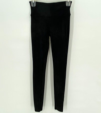 Spanx Leggings Women's Size Small Black Faux Leather Shimmery Hi Waist Ankle
