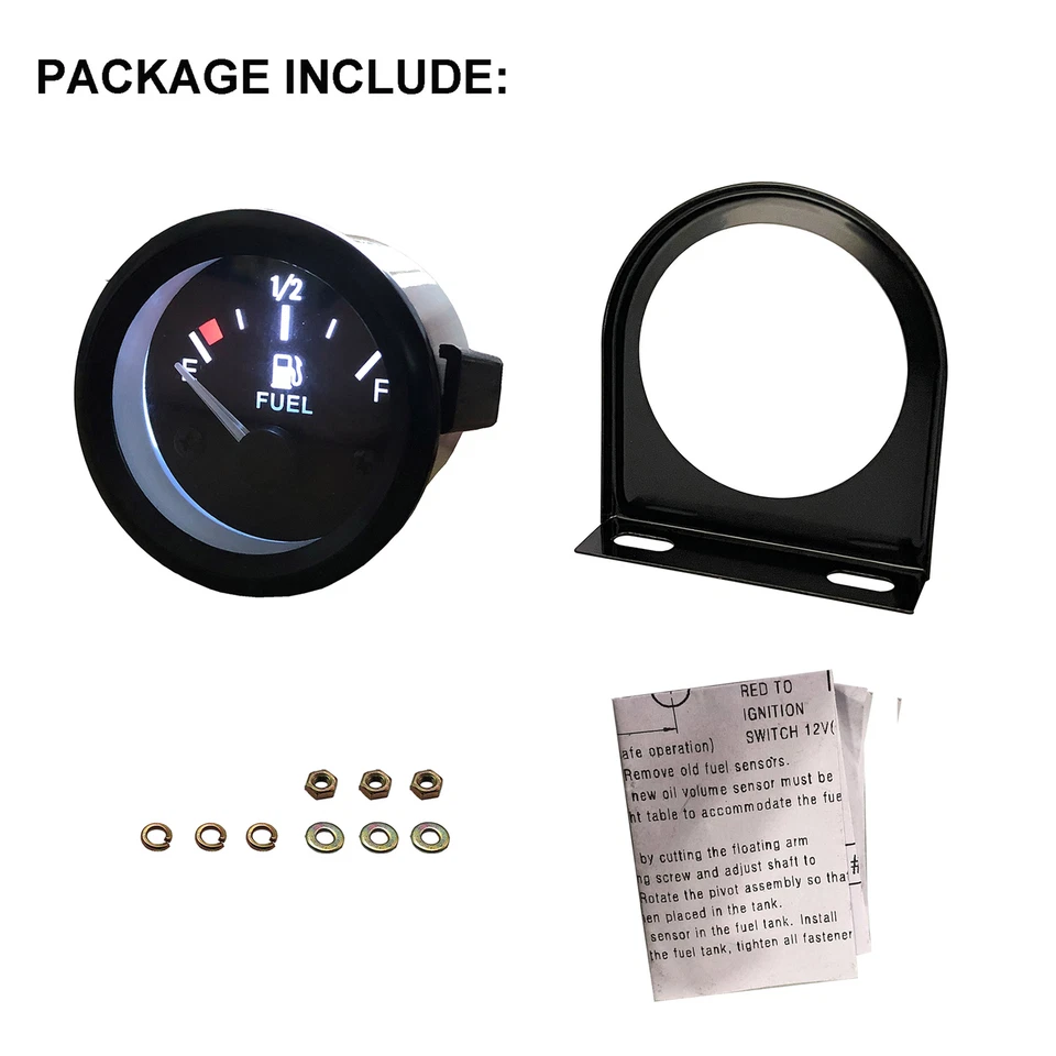 2" 52mm Universal Fuel Level Gauge E-1/2-F Pointer Fuel Meter 240-33 ohm12V - Image 4 of 4