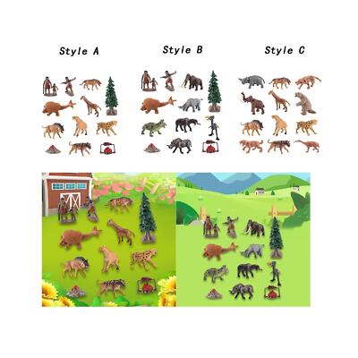 12x Prähistorisches Tiermodell Vorschule Simulation Primitive Männer Modell Spielzeug