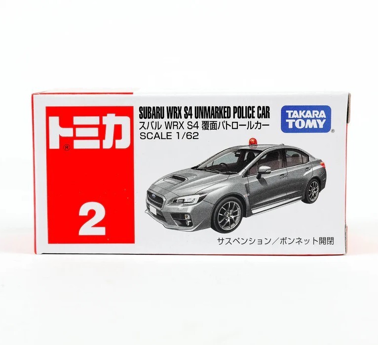 Tomica 1/62 Subaru WRX S4 Unmarked Police Diecast Car by Takara Tomy