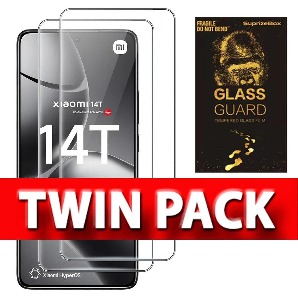 SBOX [Pack de 2] Protector Pantalla Cristal Templado Gorilla para Xiaomi 14T, 14T Pro, 13T