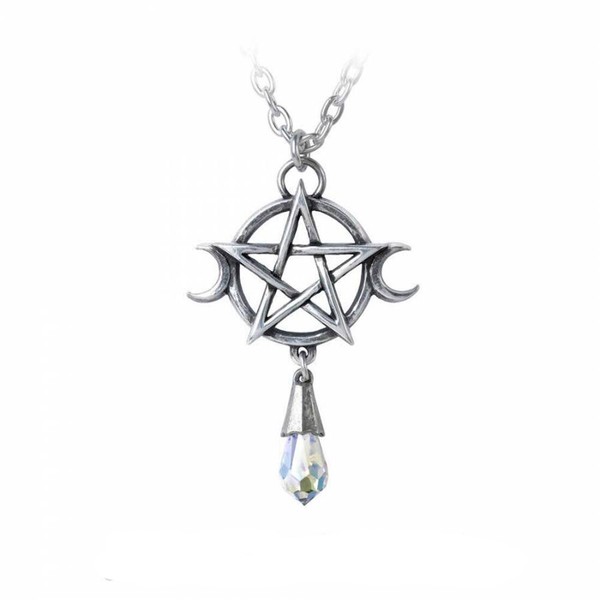 Alchemy Gothic Zinn - GÖTtin - Kristall Wicca AnhäNger Halskette.-image