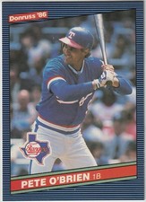 1986 Leaf Donruss - PETE O'BRIEN - #99 - Texas Rangers BOX FRESH