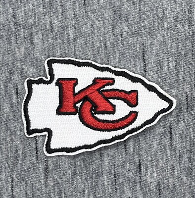 KANSAS CITY CHIEFS EMBROIDERED IRON ON PATCH 2.5'' x 2.5'' FREE SHIPPING