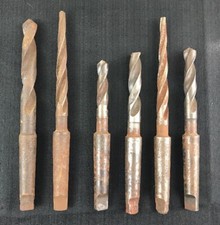 High Speed HS Lot Large Vintage Drill Bits (6 Count)-Sold As Is-Made in USA W&B