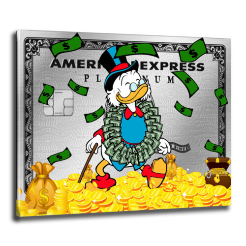 Wandbild Leinwandbild Comic Motivation Dagobert American Express, Kreditkarte - Bild 1 von 7