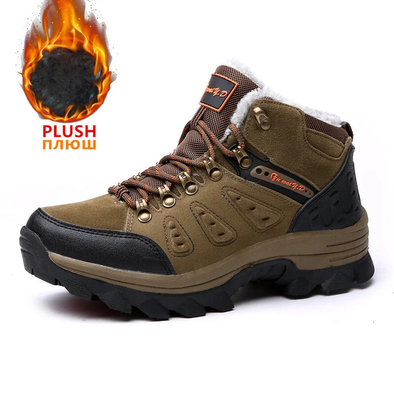 Men's Warm Hiking Boots Comfy Outdoor Sneakers Durable Ankle Boots-image