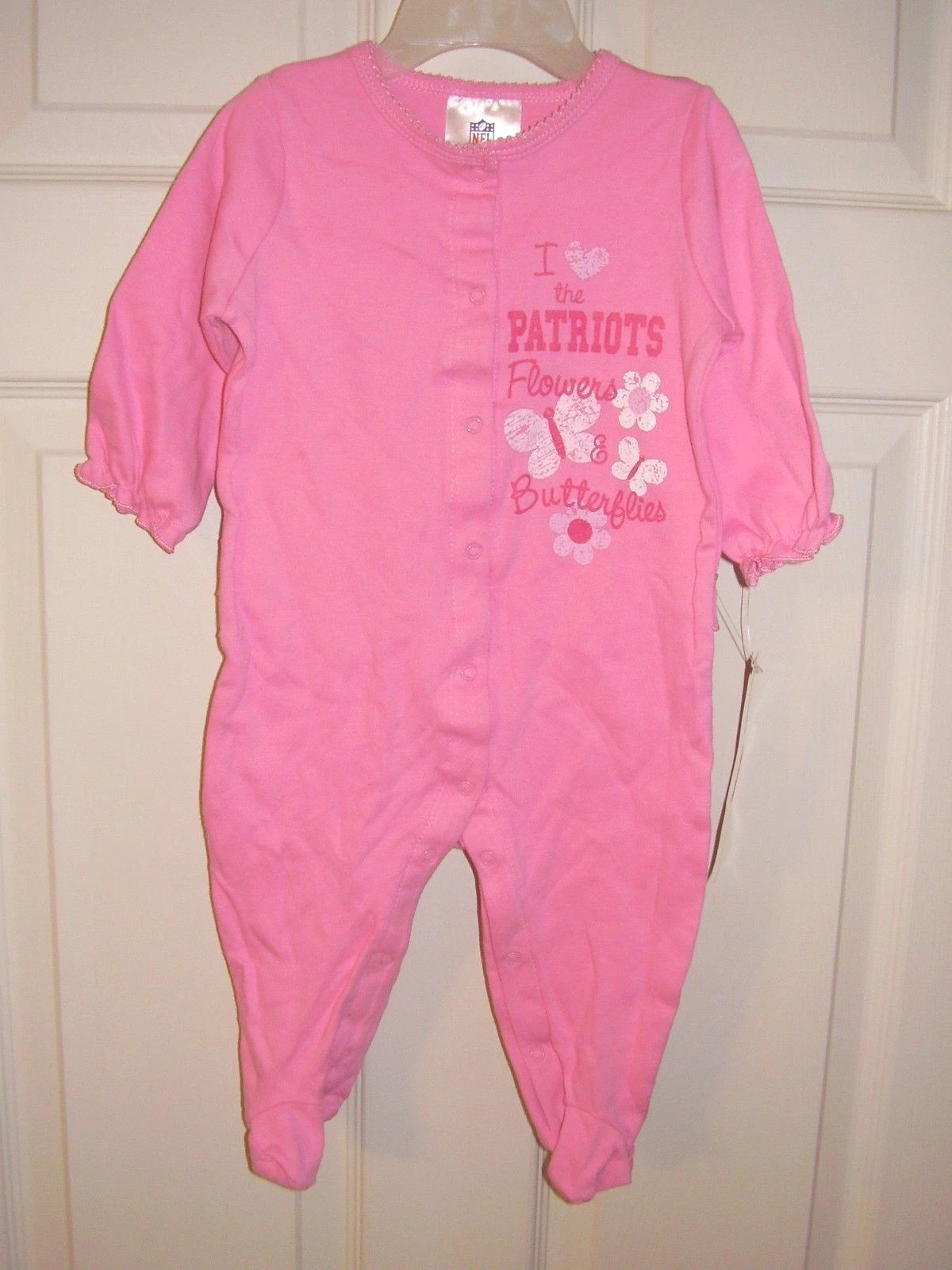NFL- PATRIOTS-NEP- BABY ONEIS- PINK -SIZE- 6-9 MONTHS -NEW***