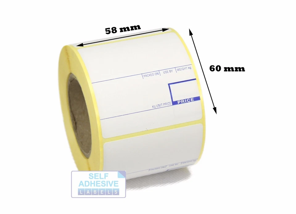 LABEL METRICS CAS compatible Scale labels, 58mm x 60mm , 5 Rolls, 2,500 Labels. FREE DELIVERY!