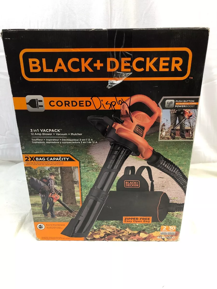  BLACK+DECKER Electric Leaf Blower, Leaf Vacuum and