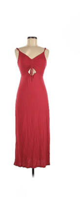 Women s Excuse Me I Have To Go Be Awesome Red Cut Out Midi Dress SZ Medium M