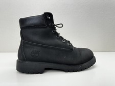 Timberland Childrens Boys Boots Size 5 Black Leather Premium Waterproof 6"