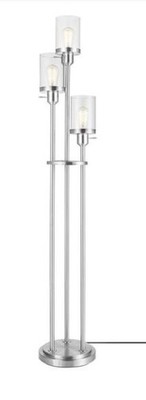Hampton Bay Sutton Place 62.5 in. Brushed Nickel 3-Light Tree Floor Lamp