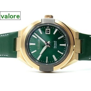 Authentic CITIZEN Series 8 NA1002-15W Automatic Green Dial Gold Plated Leather Mens Watch