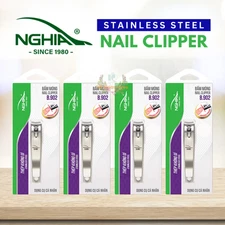 Nghia Stainless Steel Nail Clipper Kem Nghia - Large Straight B902 (Pack of 4)