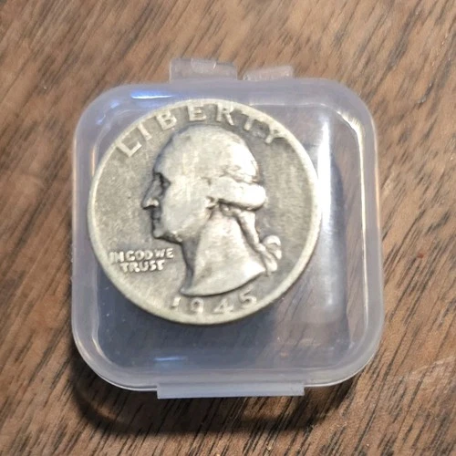 Rare 1945 Washington Quarter 90% fine Silver Circulated Uncertified