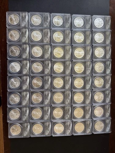 New ListingANACS Certified MS69 American Silver Eagle $1 1 oz Silver 40-Coin Lot 1986-2021