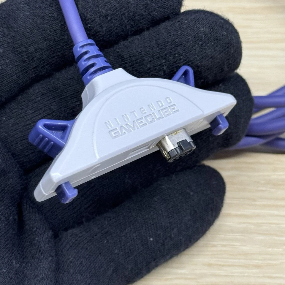 Gamecube Cable Gamelink Game Boy Advance Cavo Originale Funzionante Link Viola - Immagine 2 di 4