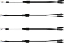 4 PCS Rock Light Extension Wire,4 Pin LED 4PCS 1-2 way splitter, Black 