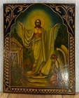 Icon Resurrection of Christ Paints, Board, Wood carving Orthodox Christianity
