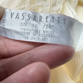 Vintage Vassarette Size 34 Light Yellow Cream Full Slip Nightie Nylon Lace USA