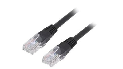 Patch cord U/UTP, Cat 5e, RJ45 wtyk z obu stron, linka, CCA, PVC PP12-0.25M/BK G