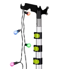 4.7-17 Foot Telescopic Extension Pole with Utility Hook, Telescoping Pole wit...