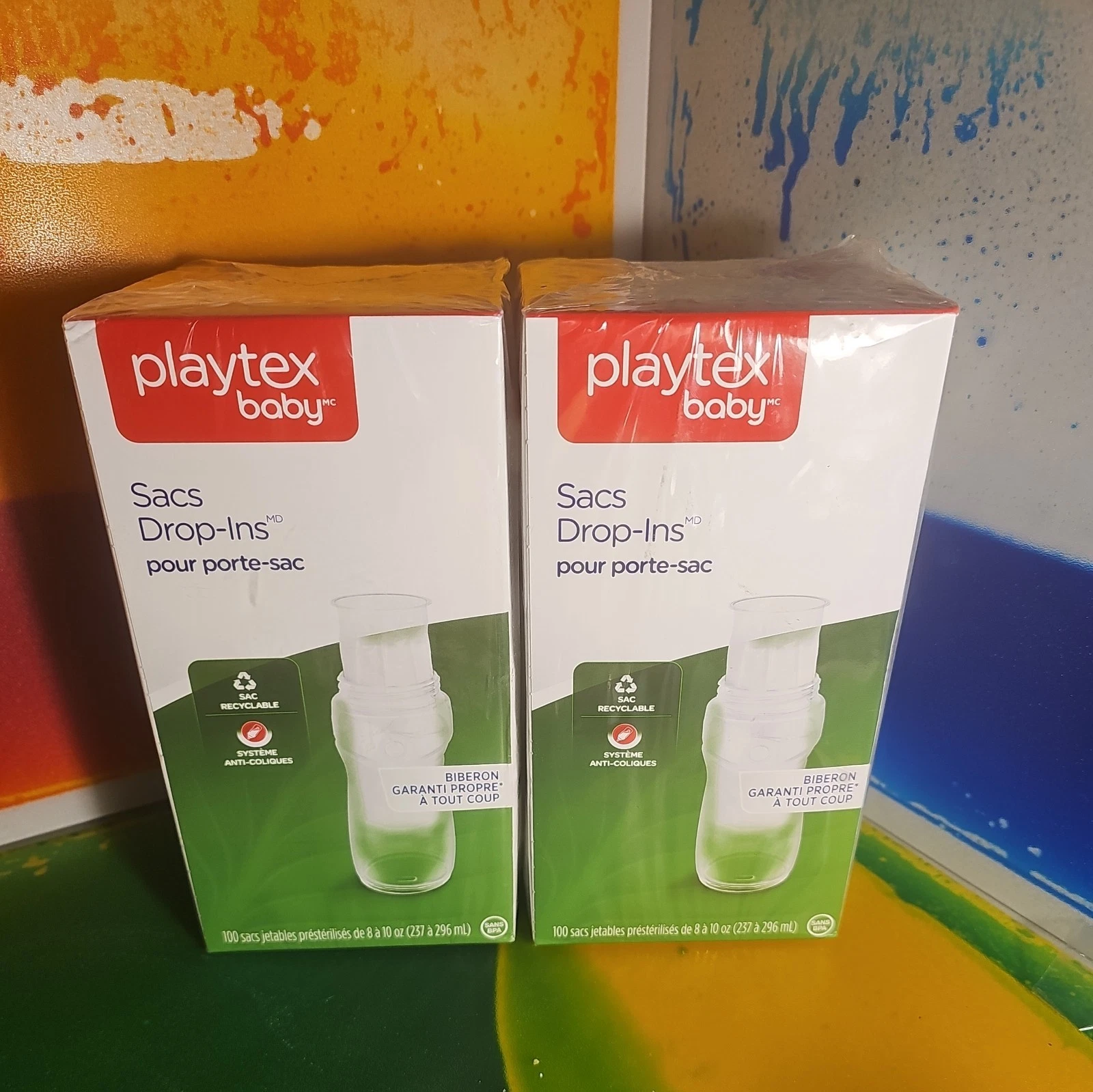 Playtex Drop-ins Baby Nurser Bottles Liners 8 - 10oz 100 Count Lot Of 2