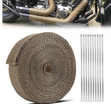 30M Titanium Gold Exhaust Heat Wrap Tape | 20 Ties Downpipe Manifold Insulation