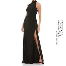 Ieena By Mac Duggal 26127 High Neck Jersey Gown in Black Size 4