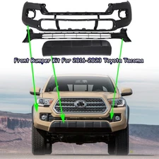 Front Bumper Cover Kit For 2016-2023 Toyota Tacoma With Bumper Valance
