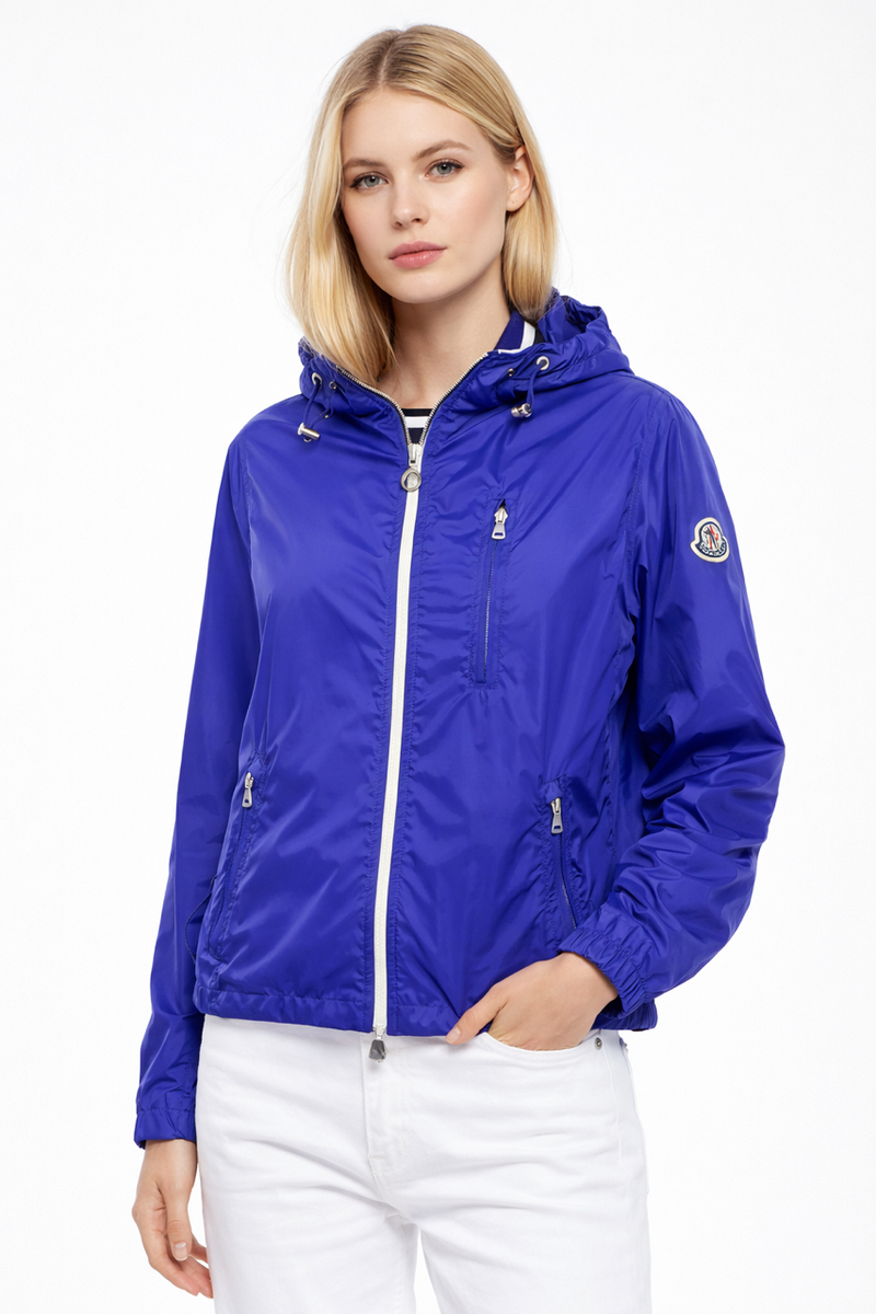 MONCLERジップアップジャケット MONCLER Blue Purple Nylon Hooded Windbreaker Jacket 3 M/L