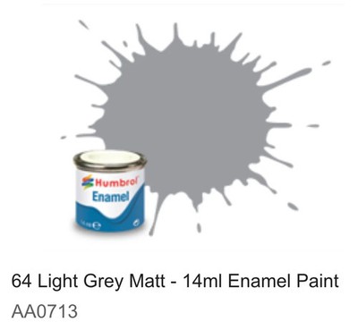 Humbrol Enamel 14ml ( 64) Light Grey Matt AA0713