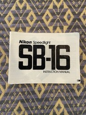 Genuine Nikon SB-16 Speedlight Flash Instruction Manual Owner's Guide
