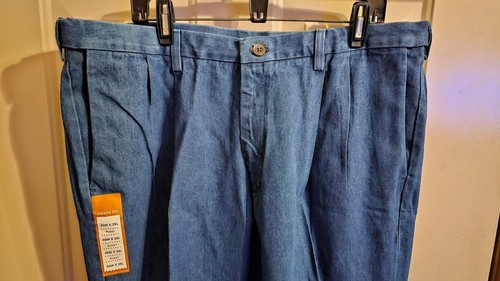 NWT Haggar Work To Weekend Classic Fit Comfort Waist Denim Pants Pleated Mens 40 - Bild 3 von 7