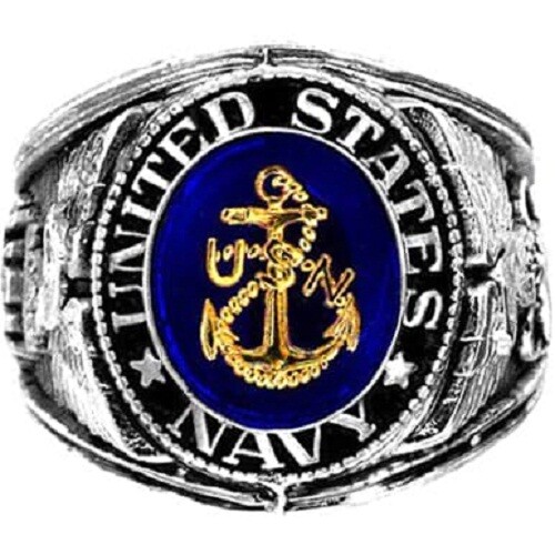 Official US Navy Deluxe Engraved 925 Sterling Silver Men's Army ...
