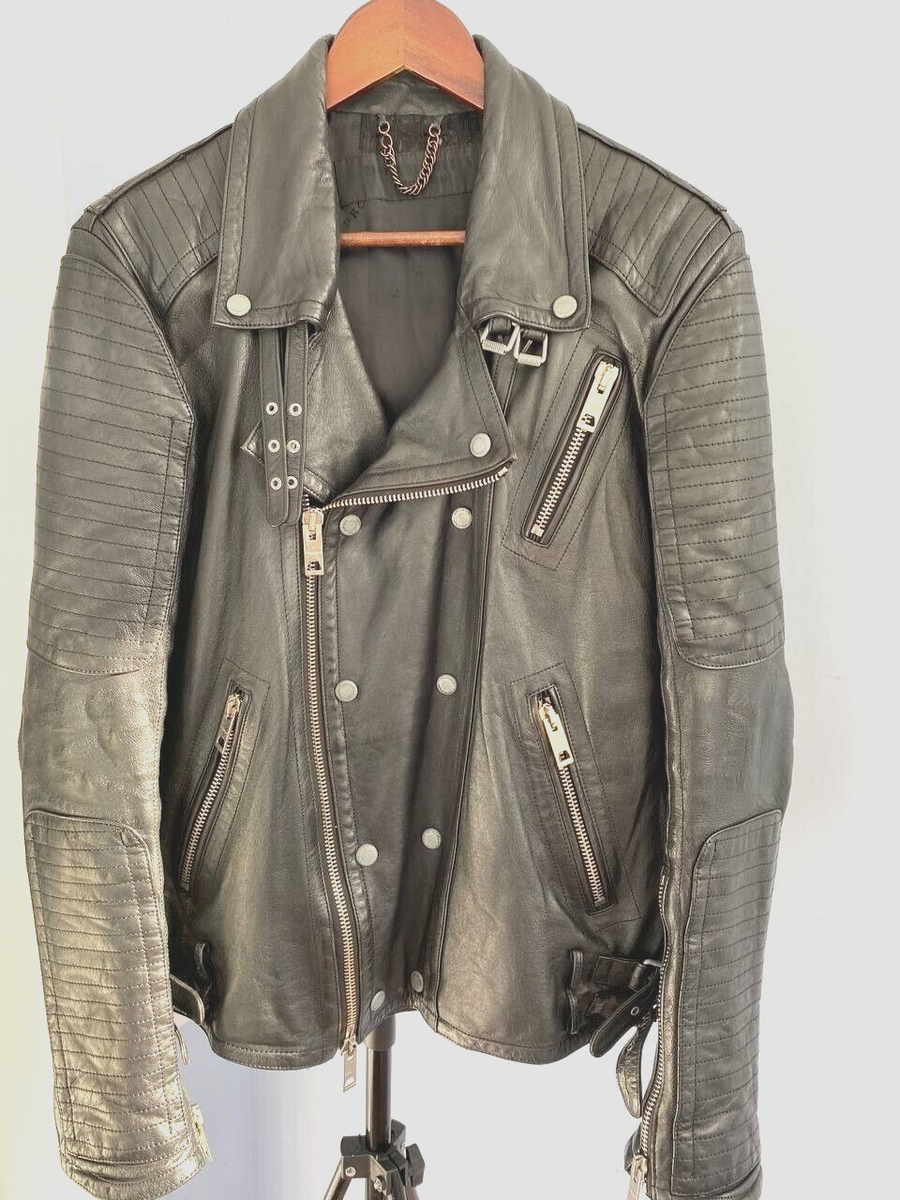 Burberry Prorsum iconic rare black leather motorcycle biker Burberry Prorsum iconic rare black leather motorcycle biker