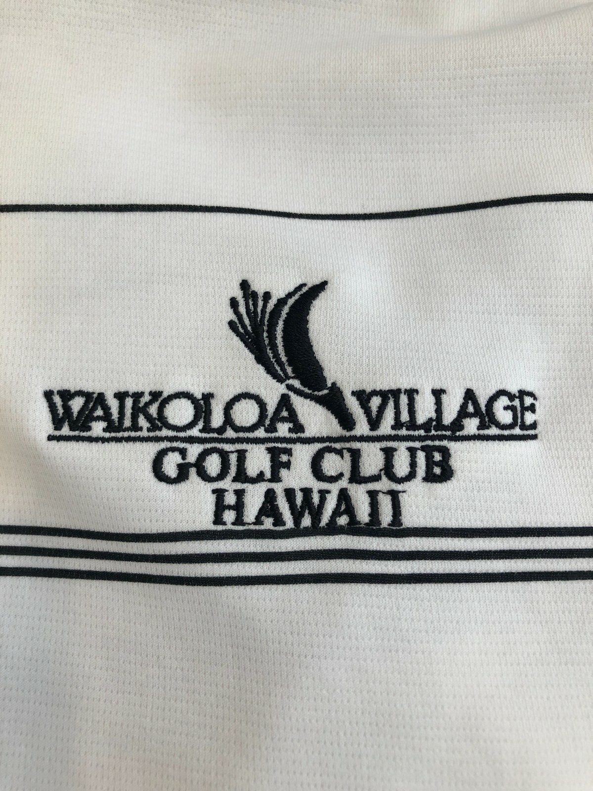 New White Black Stripe Golf Hawaii Waikoloa Village Hawaii Polo shirt