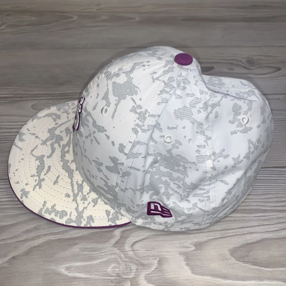 Miami Heat New Era Fitted White Camo/Purple Hardwood Classics Hat (Size: 7 3/8) - Image 2 of 4