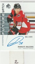 2019-20 UD SP Authentic Rudolfs Balcers Future Watch Auto /999 Senators