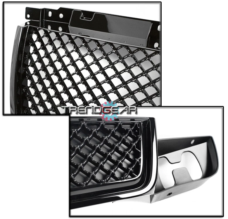 2007-2013 GMC YUKON XL DENALI 1500 2500 FRONT MAIN+LOWER GRILLE GLOSS BLACK SET - Image 2 of 4