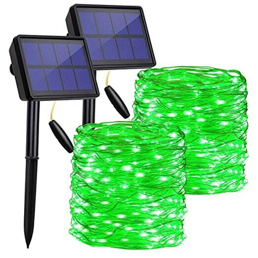 Solar String Lights Outdoor Waterproof, 2 Pack Each 72FT 200 LEDs Solar Green