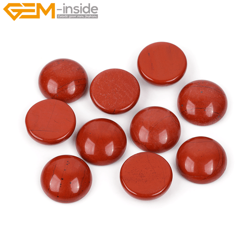 5Pcs Natural Red Jasper Coin CAB Cabochon Beads Jewelry Ring Pendant Making DIY - Picture 37 of 40