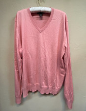The Men's Store Bloomingdale's Cashmere Blend V-Neck Pullover Sweater XL Peach